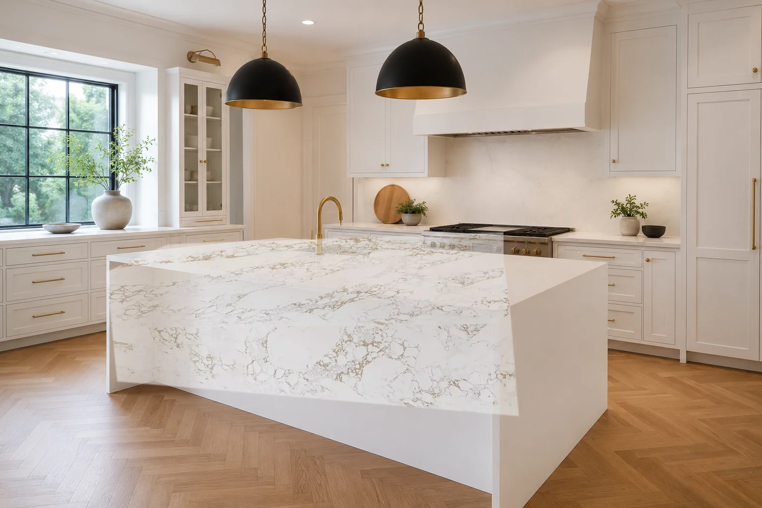 Photoreal kitchen with Calacatta Aurelia