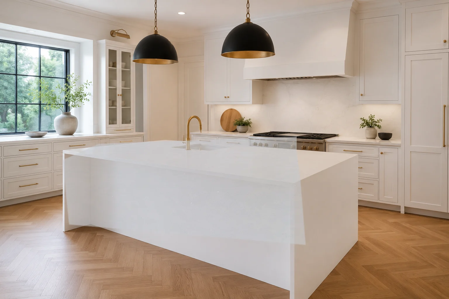 Photoreal kitchen with White Shimmer