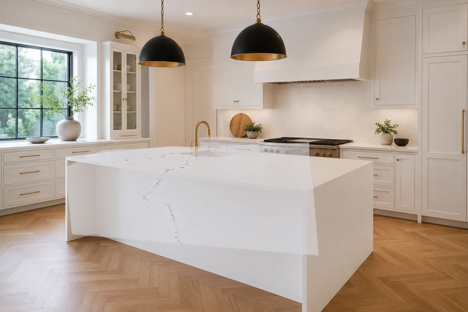Photoreal kitchen with Alaska White