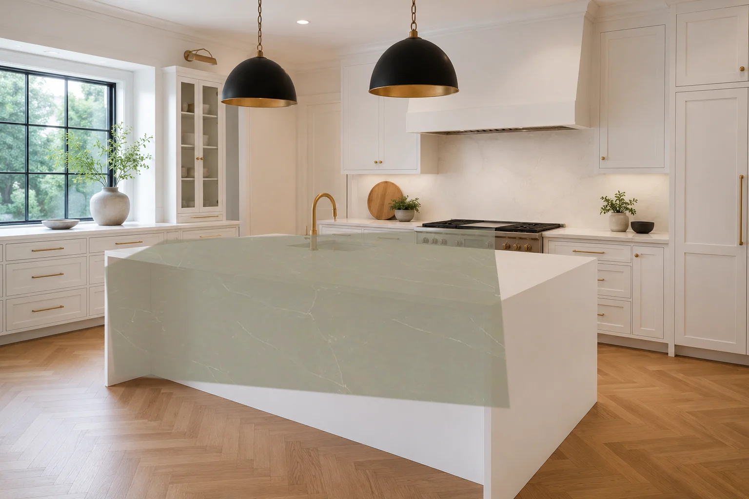 Photoreal kitchen with Grey Marquina