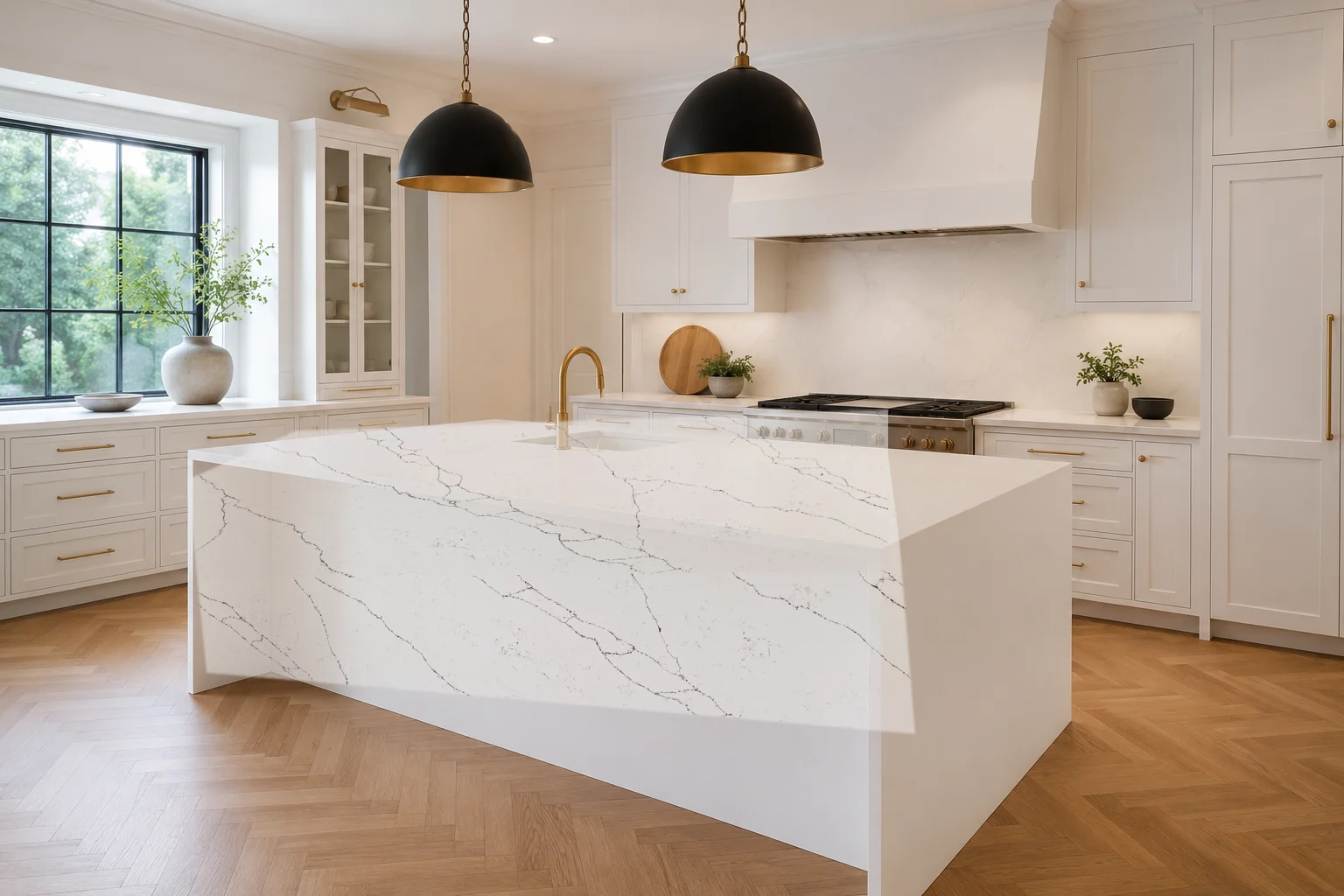 Photoreal kitchen with Alaska White