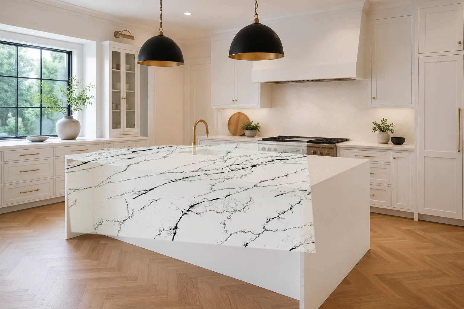 Photoreal kitchen with Calacatta Eclipse